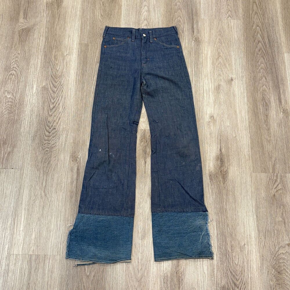 Vintage 70s Patchwork JC Penney Penn-Prest Jeans Women's Size 26x30.5 Dark Blue